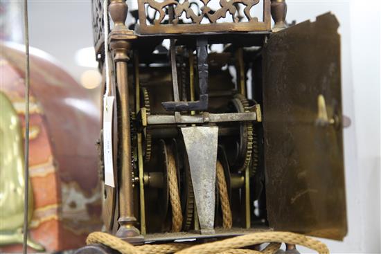 An early 20th century 17th century style brass lantern clock, 15.5in.